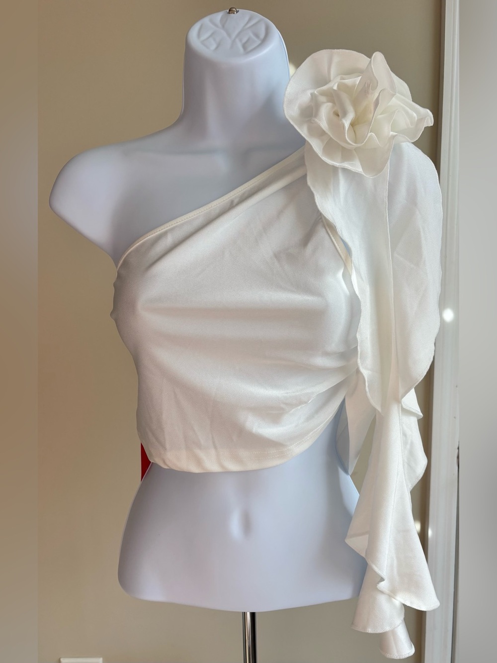 Elegant One-Shoulder White Top